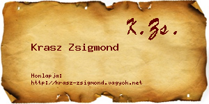 Krasz Zsigmond névjegykártya
